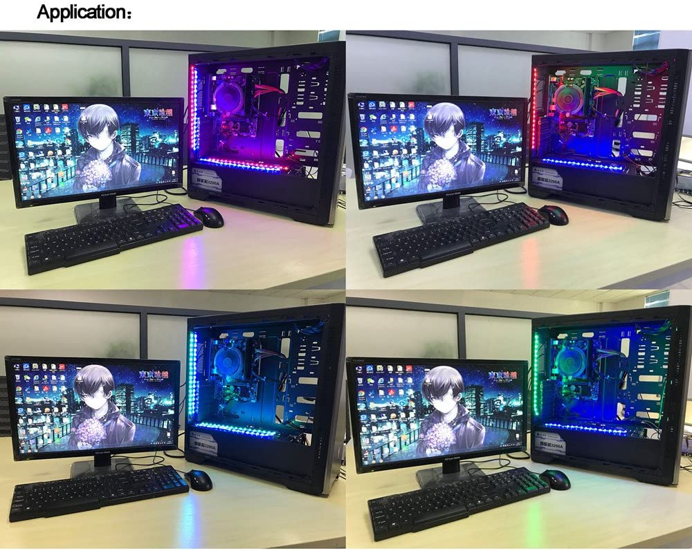 cj tech 19.6 inch usb led mood light for mac & pc monitors - 2 strips